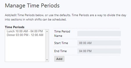 manage time periods